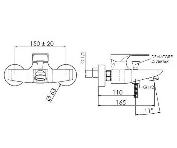 смеситель для ванны REMER CLASS LINE